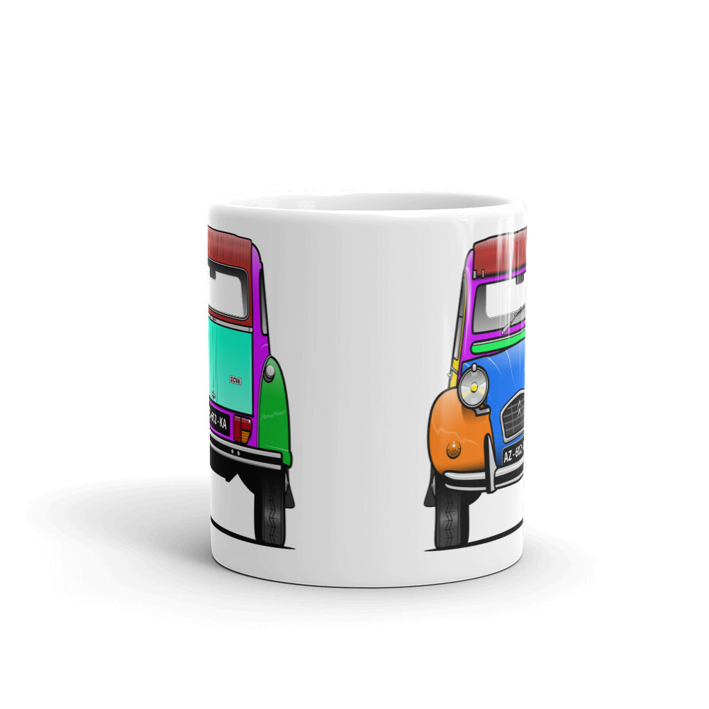 MUG - 2CV6 - DOS FACE - COULEUR PERSONNALISABLE - 325ml