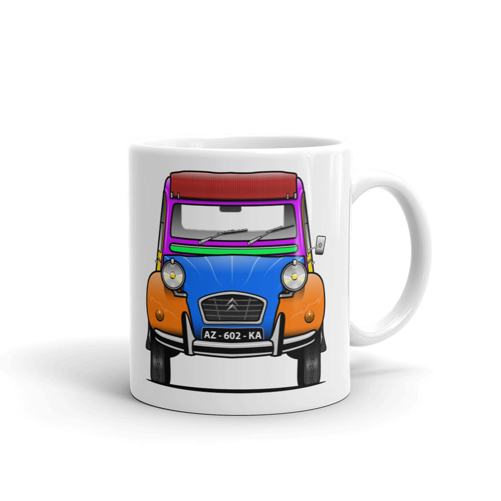 MUG - 2CV6 - DOS FACE - COULEUR PERSONNALISABLE - 325ml